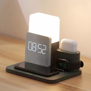 LED light bedside wireless charger dock